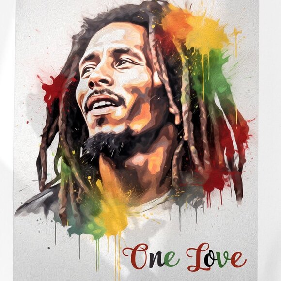 8x10 Bob Marley One Love Fantasy Art Watercolor Oil Painting Wall Art Print - Picture 3 of 6